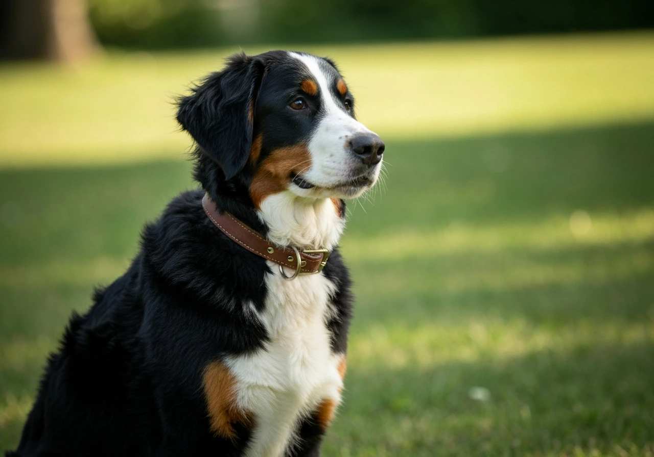 Bernese Mountain Dog relaxing